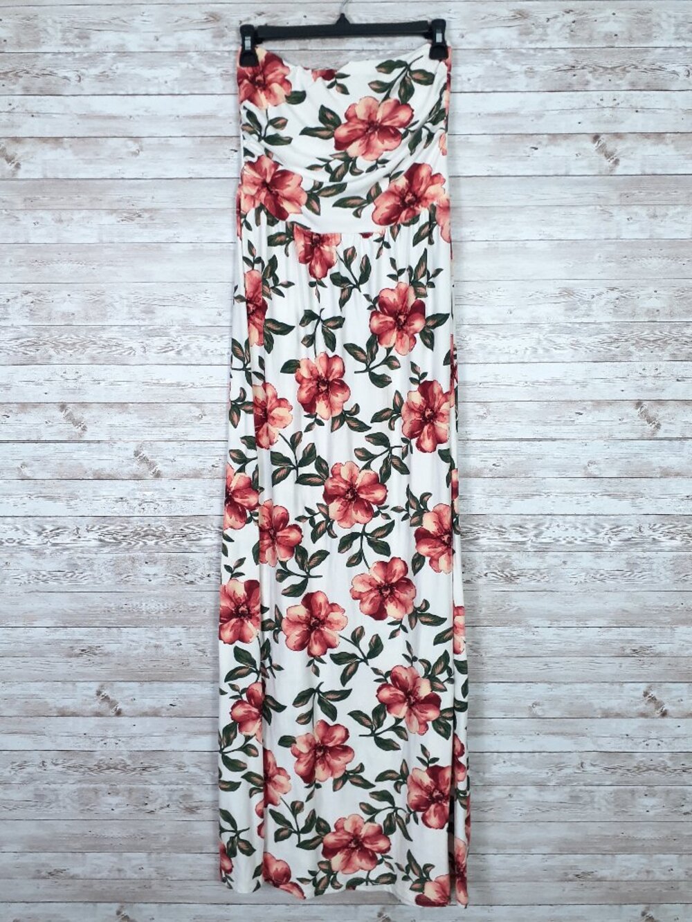 Vibe Sleeveless Maxi Dress M Floral Soft Stretch Tropical Beach Vacation 931A